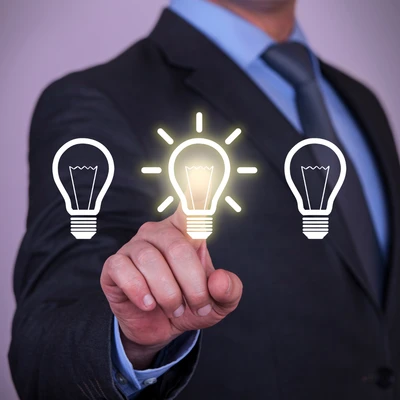 An image of a person choosing an idea