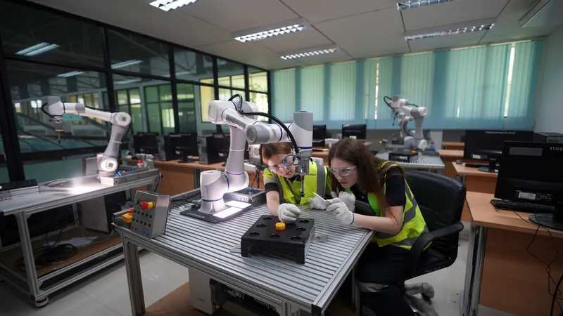 An image of students working together