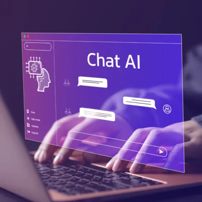 An image of a student using AI