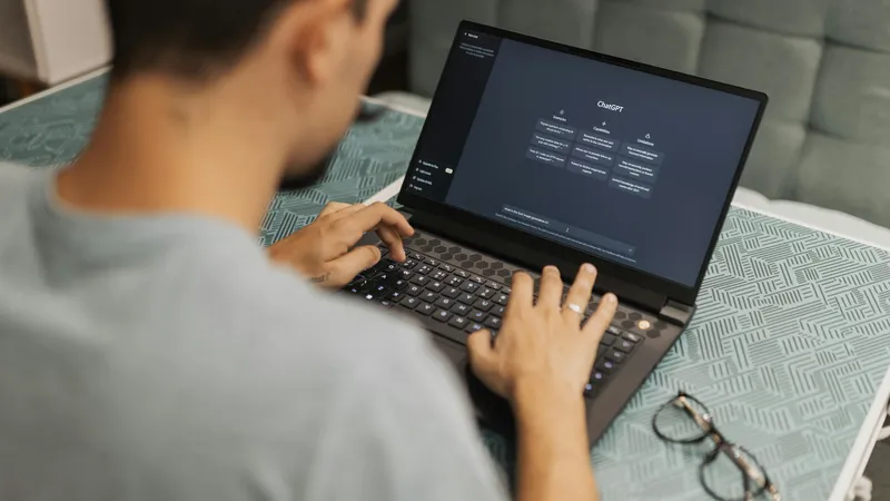 An image of a student using AI