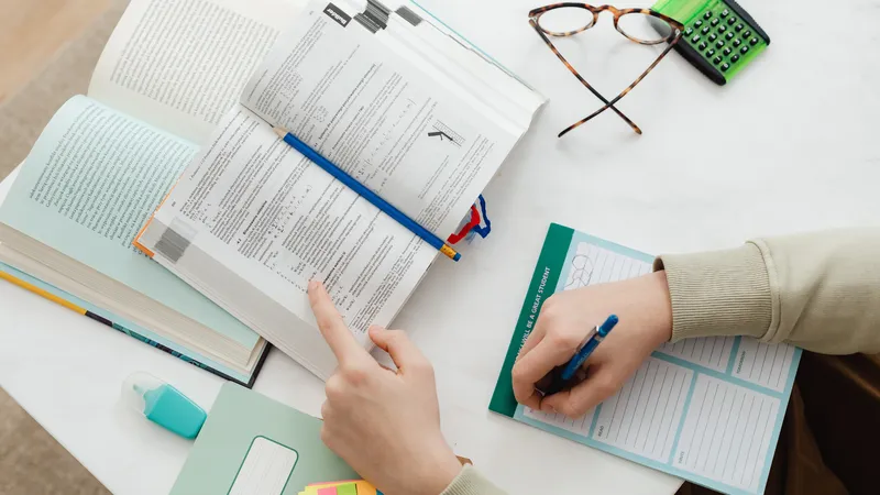 A student conducting research