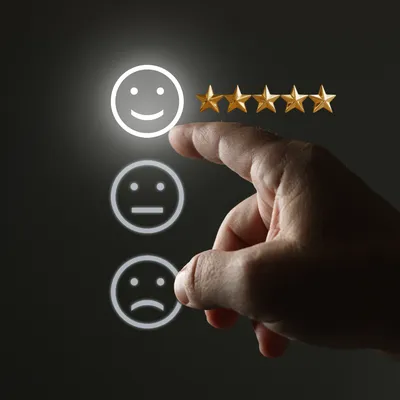 An image of a person choosing a rating