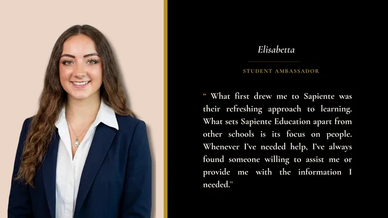 An image of Elisabetta, our student ambassador