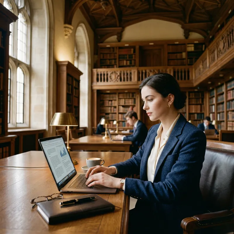 A student working on her laptop