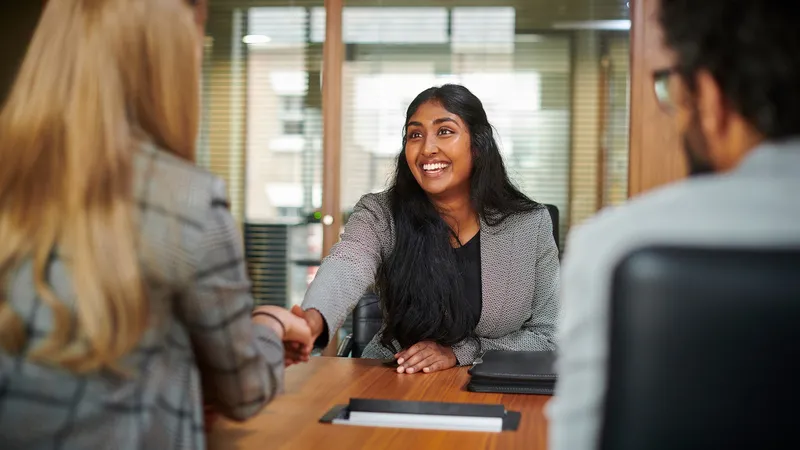 An image of a student in an interview