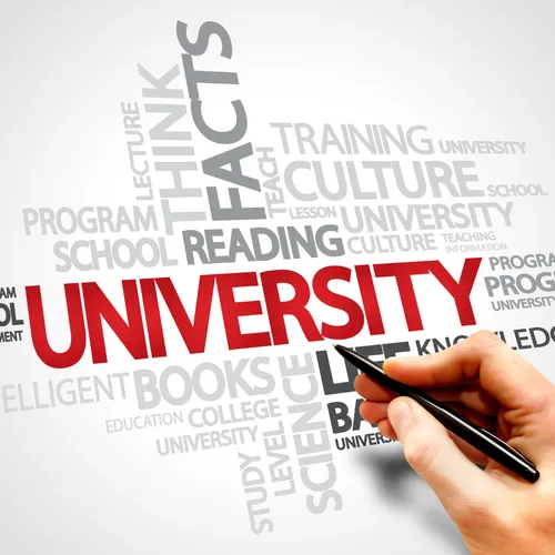 The word University written on a white board