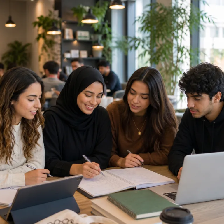 Students in the United Arab Emirates studying together