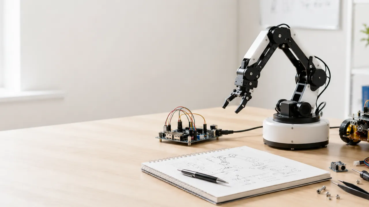 Robotics laboratory with advanced machines and engineering equipment